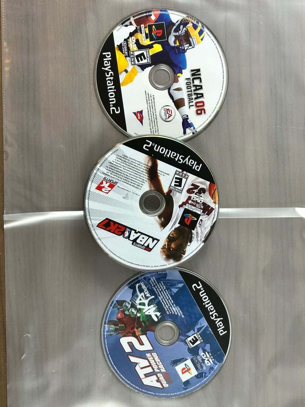 PS2 Lot 3 NCAA Football 06 NBA 2K7 ATV Quad Power Racing 2 Untested